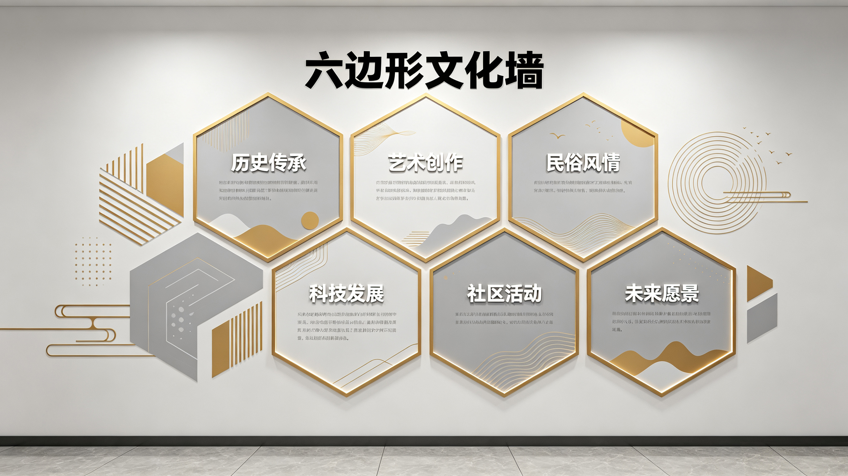 资兴企业文化墙 | 六边形信息美学